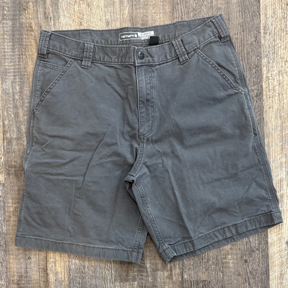Carhartt Men's Charcoal Flat Front Shorts Size 36